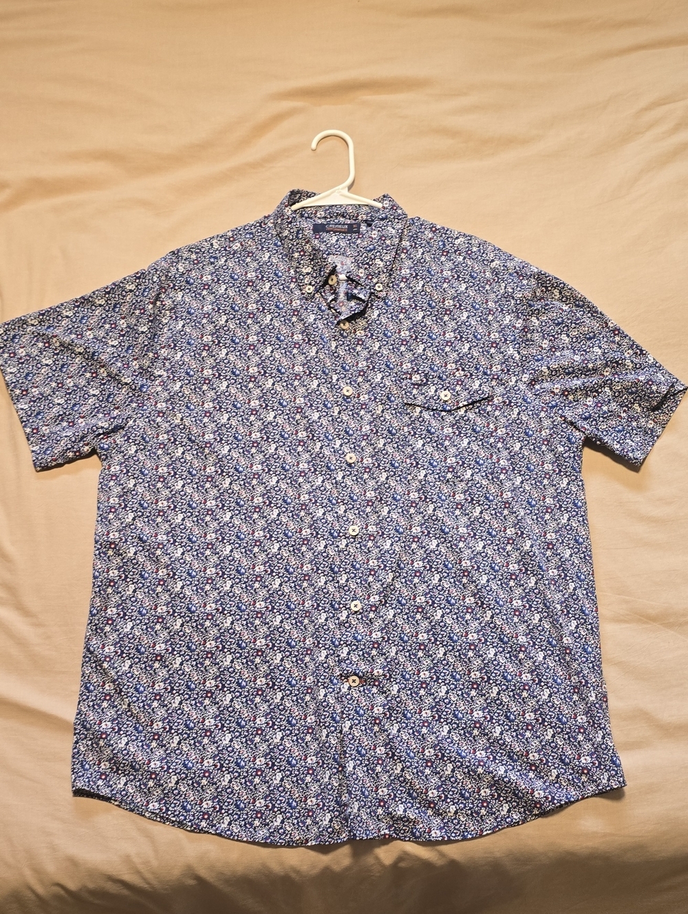 Daniel Cremieux Blue Floral Short-Sleeve Button-Down Shirt